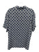 Sandro Size Est L Navy & White Silk Blend Checkered Button up Men's Short Sleeve Navy & White / Est L