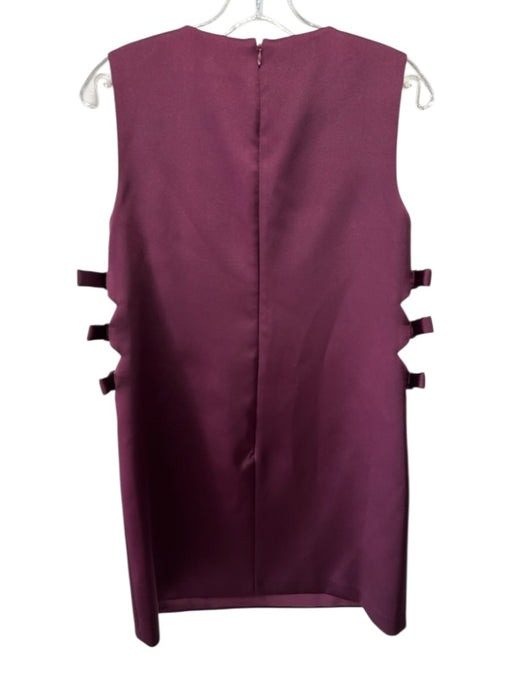 Self-Portrait Size 4 Burgundy Red Polyester Satin Rhinestone Chain Dress Burgundy Red / 4