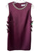Self-Portrait Size 4 Burgundy Red Polyester Satin Rhinestone Chain Dress Burgundy Red / 4