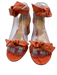 Alexandre Birman Shoe Size 37 Orange Synthetic Upper Leaf Print Sandals Orange / 37