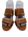 Salvatore Ferragamo Shoe Size 7 Tan Leather Upper Gold Tone Details Mule Sandals Tan / 7