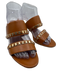 Salvatore Ferragamo Shoe Size 7 Tan Leather Upper Gold Tone Details Mule Sandals Tan / 7