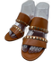 Salvatore Ferragamo Shoe Size 7 Tan Leather Upper Gold Tone Details Mule Sandals Tan / 7