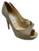Jimmy Choo Shoe Size 39 Gold Glitter Leather Lining Peep Toe Stiletto Pumps Gold / 39