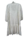 Johnny Was Size M White Cotton Embroidered Floral Lining Included V Neck Dress White / M