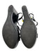 Prada Shoe Size est 37 Black Patent Ankle Strap Cross Strap Open Toe Wedges Black / est 37