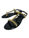 Stuart Weitzman Shoe Size 9 Black & Gold Rubber open toe Ankle Strap Sandals Black & Gold / 9