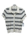 Madewell Size M White & Black Viscose Blend Striped Collared Button Up Knit Top White & Black / M