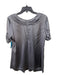 Vera Wang Lavender Size 4 Gray Silk Gathered Neckline Short Sleeve Top Gray / 4