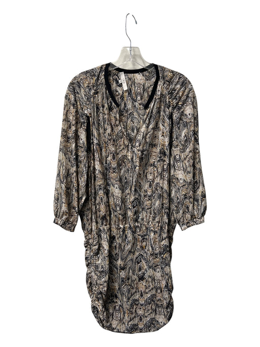 IRO Size 2 Multi No Fabric Tag V Neck Drop Waist Elastic Waist Long Sleeve Dress Multi / 2