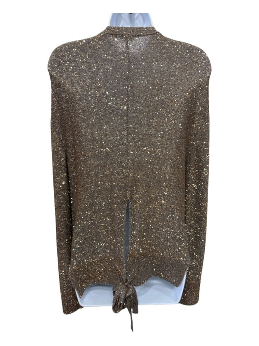 Stella McCartney Size 44 Gray & Gold Polyamide Blend Sequined Tie Back Cardigan Gray & Gold / 44