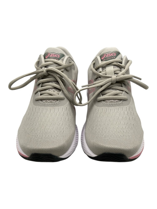 Asics Shoe Size 9 Gray, White, Pink Synthetic lace up Low Top Running Sneakers Gray, White, Pink / 9