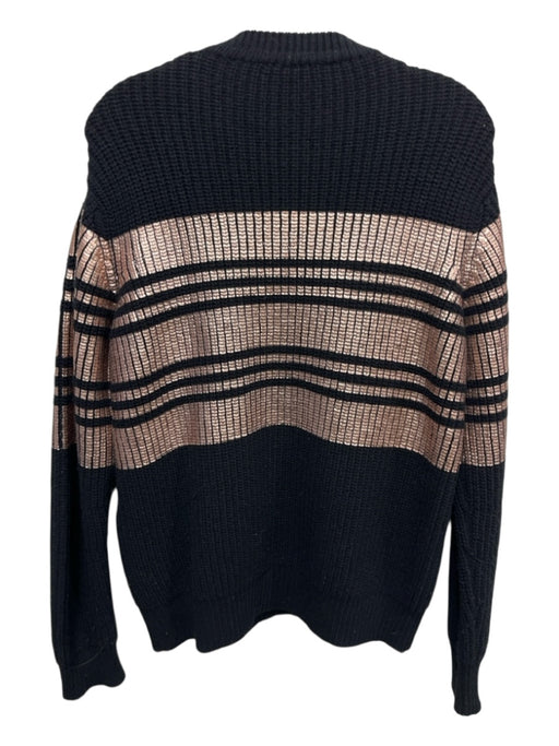 Givenchy Size M Black & Rose Gold Wool & Cashmere Metallic Accent Knit Sweater Black & Rose Gold / M