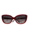 Valentino Red & Black Acetate Solid Gradient Lens Cat Eye Sunglasses Red & Black