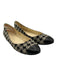 Chanel Shoe Size 40 Black & White Canvas Houndstooth Cap Toe Stacked Heel Flats Black & White / 40