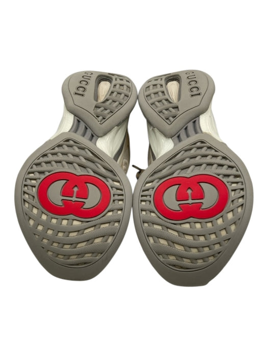 Gucci Shoe Size 39 Beige, White, Gray Leather Upper Fabric Block GG Sneakers Beige, White, Gray / 39