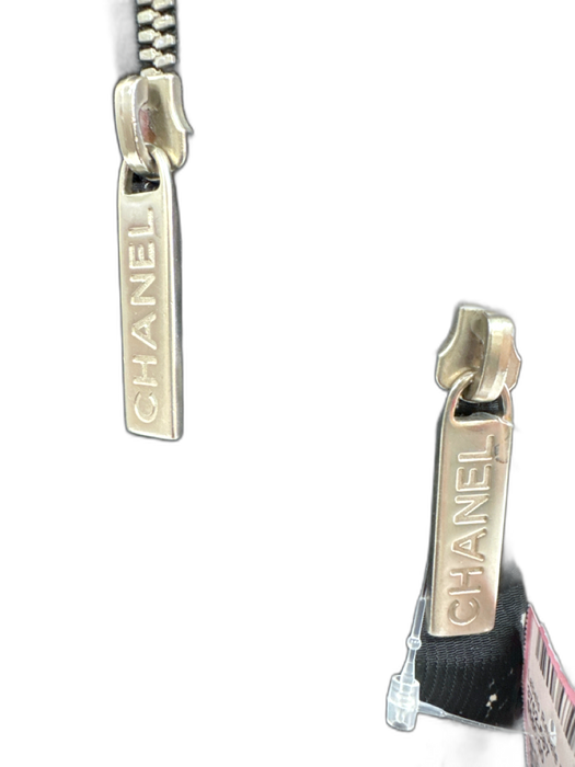 Chanel Black, White, Red Nylon Zip Close Lattice Print Backpack Bag Black, White, Red / Medium