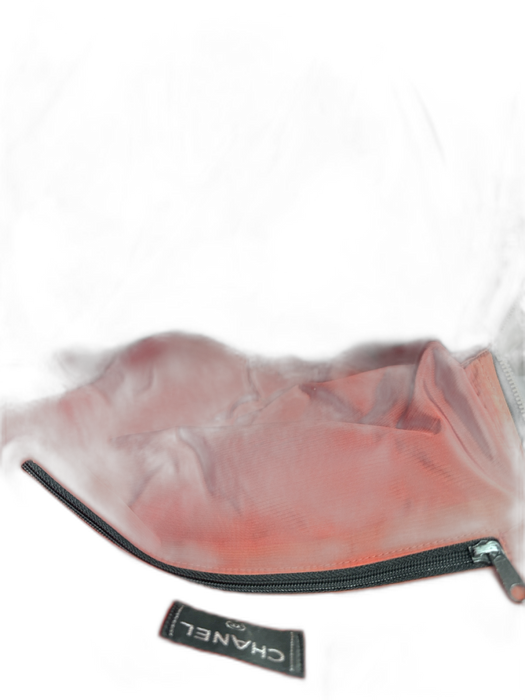 Chanel Black, White, Red Nylon Zip Close Lattice Print Backpack Bag Black, White, Red / Medium