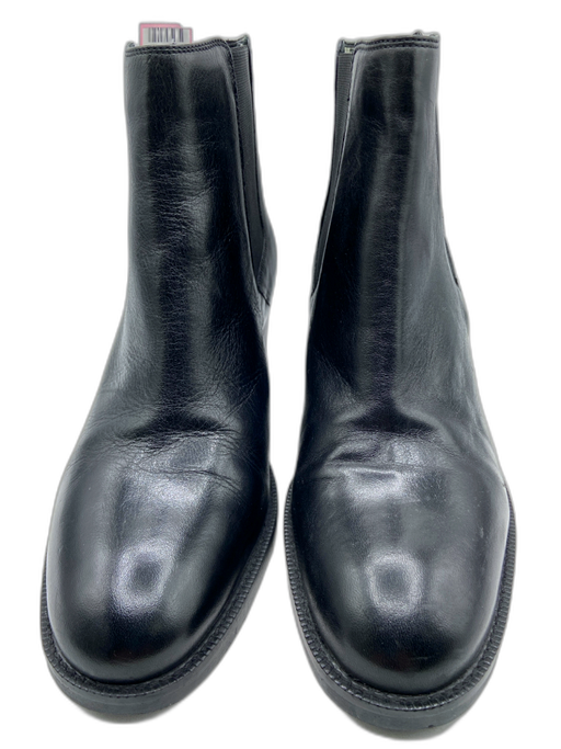 Clarks Shoe Size 9.5 Black Leather Upper Elastic Detail Block Heel Booties Black / 9.5