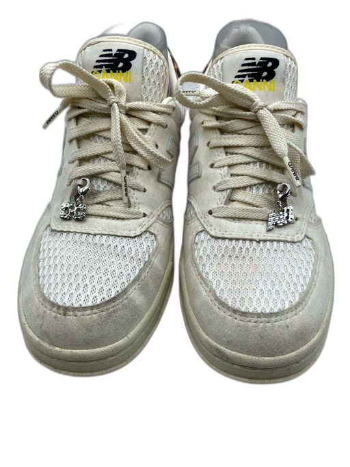 New Balance Shoe Size 9.5 White, Brown, Tan Leather Upper Lace Up Mesh Sneakers White, Brown, Tan / 9.5