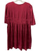 Sea New York Size S Red Viscose & Cotton Satin Short Sleeve Pleat Detail Dress Red / S