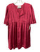 Sea New York Size S Red Viscose & Cotton Satin Short Sleeve Pleat Detail Dress Red / S