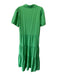 Brochu Walker Size M Green Polyester & Cotton Short Sleeve Collar Tiered Dress Green / M