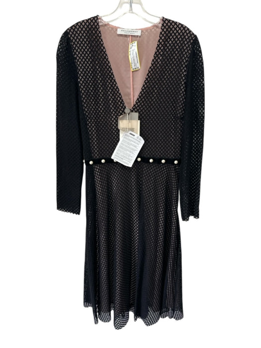 Philosophy di Lorenzo Serafini Size M / 10 Black & Pink Cotton & Polyamide Dress Black & Pink / M / 10