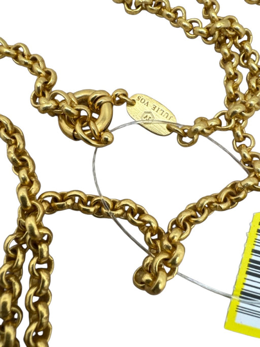 Julie Vos Gold & Black Gold Tone Metal Chain Quatrefoil Pendant Necklace Gold & Black