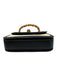 Tiffany & Fred Beige & Black Straw & Leather Woven Flap Toggle Clasp Bag Beige & Black