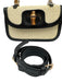 Tiffany & Fred Beige & Black Straw & Leather Woven Flap Toggle Clasp Bag Beige & Black