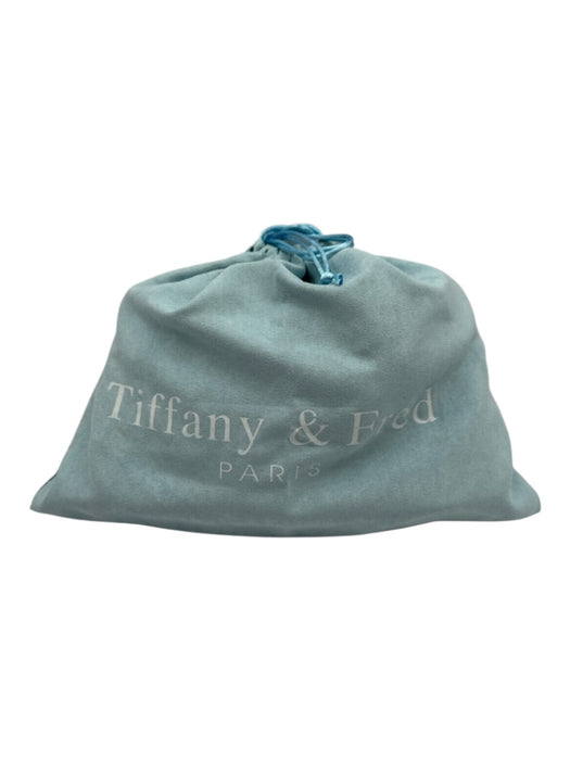 Tiffany & Fred Beige & Black Straw & Leather Woven Flap Toggle Clasp Bag Beige & Black
