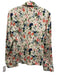 Cinq a Sept Size M Cream White & Multi Polyester Floral Long Sleeve Wrap Top Cream White & Multi / M