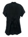 Rag & Bone Size 8 Black Cotton Short Sleeve Twist Front decorative buttons Dress Black / 8