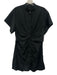 Rag & Bone Size 8 Black Cotton Short Sleeve Twist Front decorative buttons Dress Black / 8