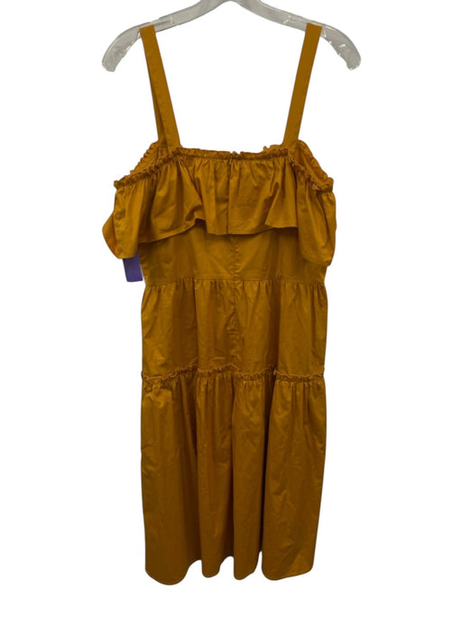 Cynthia Rowley Size 10 Marigold Yellow Cotton Sleeveless Gathered Detail Dress Marigold Yellow / 10