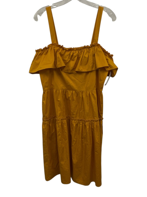 Cynthia Rowley Size 10 Marigold Yellow Cotton Sleeveless Gathered Detail Dress Marigold Yellow / 10