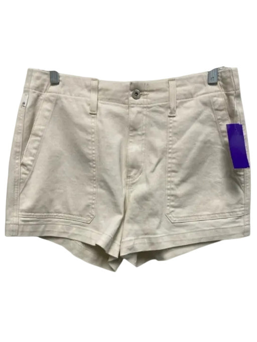 AG Adriano Goldschmied Size 28 Cream White Cotton Blend Denim High Rise Shorts Cream White / 28