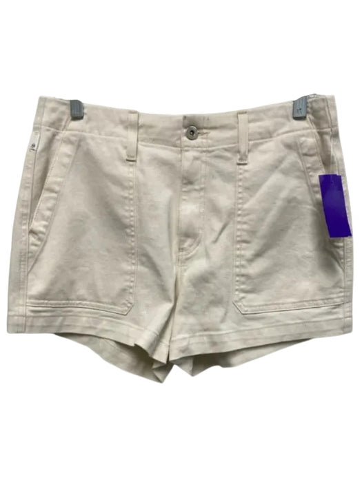 AG Adriano Goldschmied Size 28 Cream White Cotton Blend Denim High Rise Shorts Cream White / 28