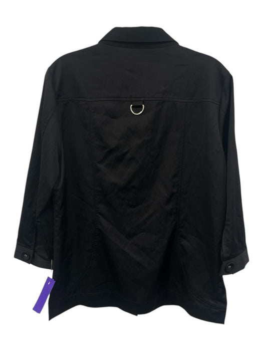 Hilton Hollis Size M Black Rayon Blend Button Front Pintuck Front Pant Set Black / M