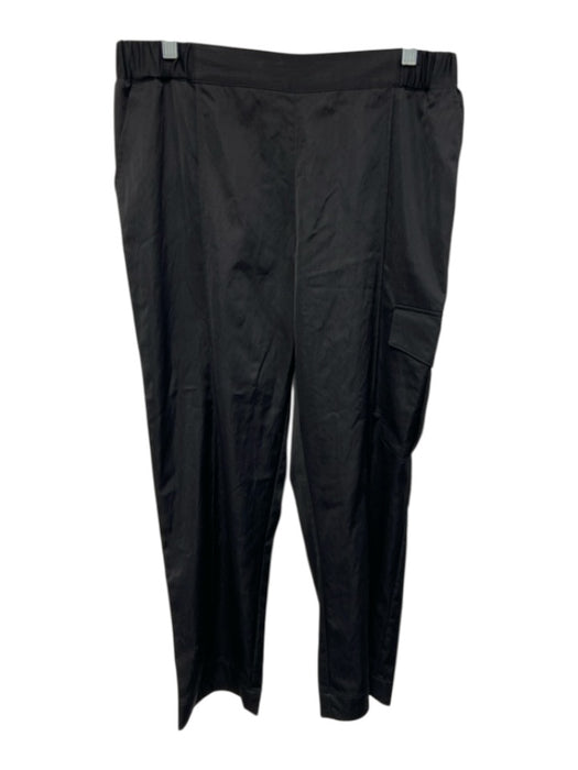 Hilton Hollis Size M Black Rayon Blend Button Front Pintuck Front Pant Set Black / M