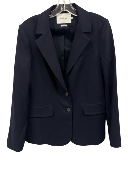 Frame Size 6 Midnight blue Viscose Blend Flap Pocket Two Button Blazer Jacket Midnight blue / 6