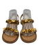 Valentino Garavani Shoe Size 40 Beige & Gold Tone Leather Upper Flat Sandals Beige & Gold Tone / 40