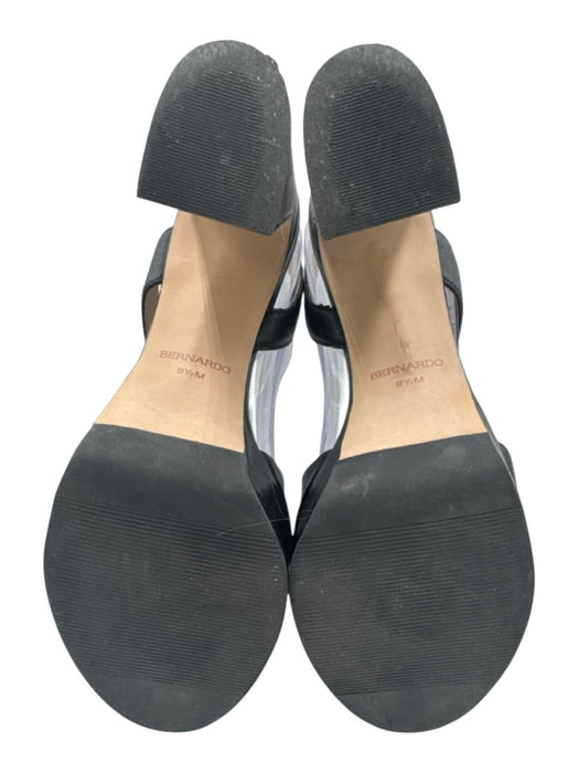 Bernardo Shoe Size 9.5 Black Leather Upper Ankle Buckle Platform Sandals Black / 9.5