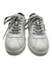 Chanel Shoe Size 40 White & Black Leather Upper Logo Low Top Lace Up Sneakers White & Black / 40