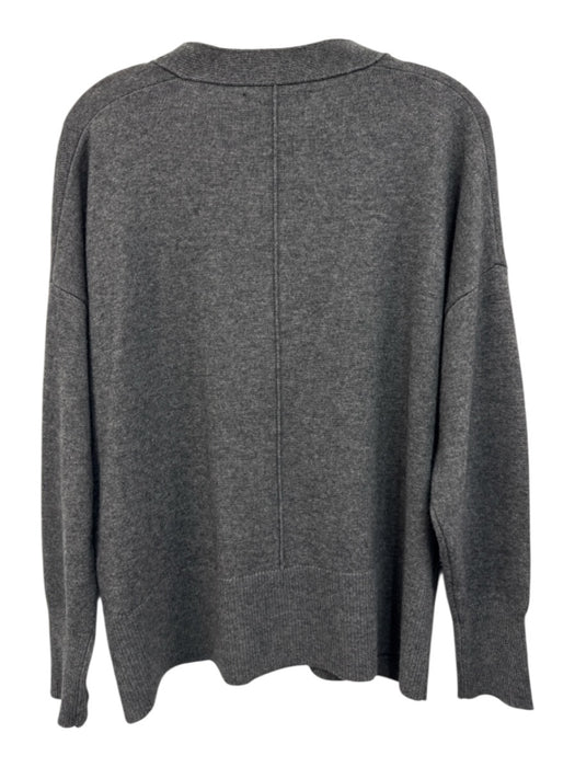 Brochu Walker Size M Gray & Black Wool & Cashmere Rib Knit Lace Panel Cardigan Gray & Black / M