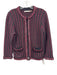 Alice + Olivia Size M Red, Black, Silver Cotton & Nylon Hook & Eye Knit Cardigan Red, Black, Silver / M