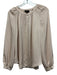 Theory Size M Light Pink Silk Buttons Gathered Neckline Long Sleeve Top Light Pink / M
