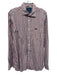 Facconable Size M Purple & White Cotton Striped Button Up Long Sleeve Shirt Purple & White / M