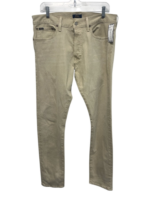 Polo Size 33 Beige Cotton Blend Solid Jean Men's Pants Beige / 33